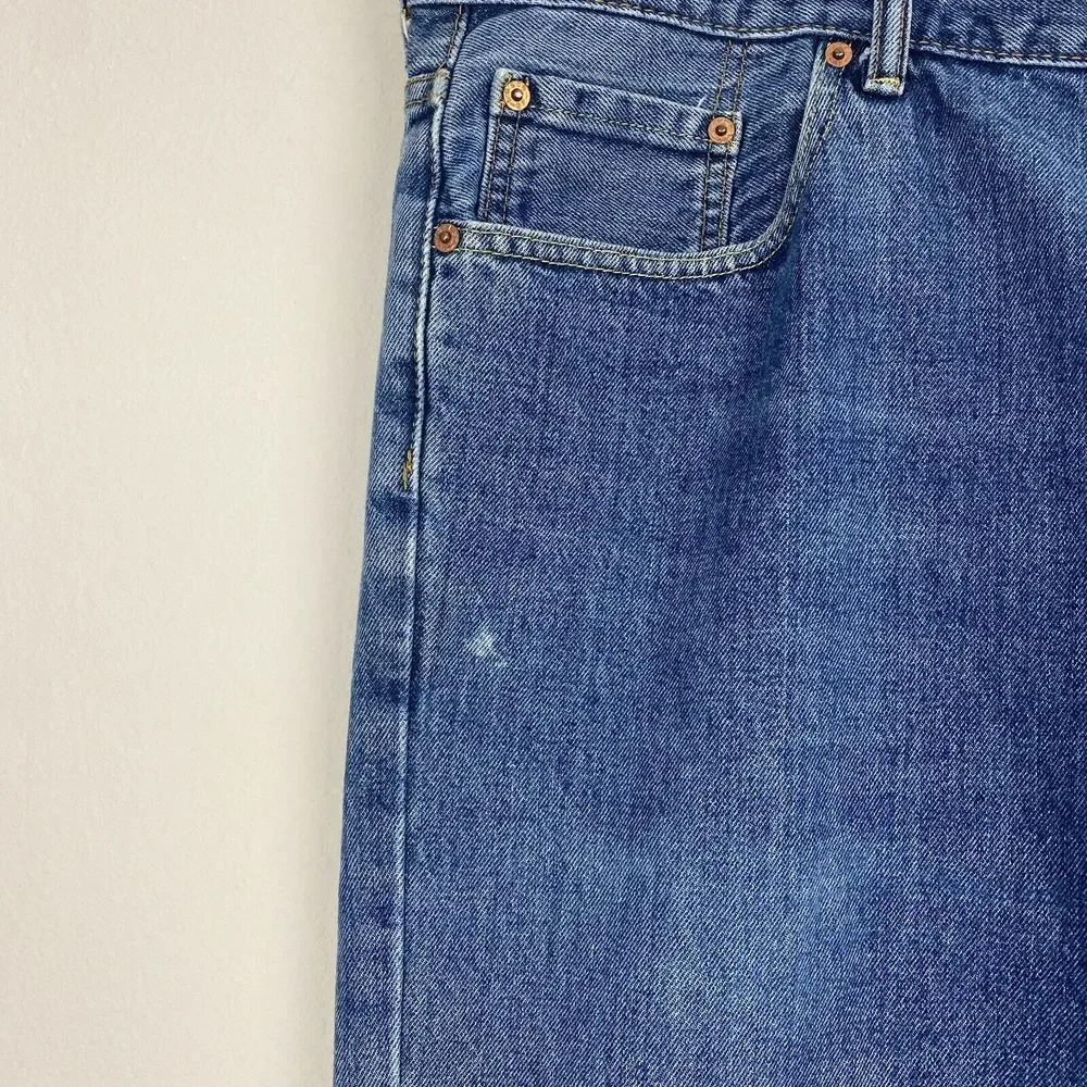 Levis 550 Relaxed Fit‎ Tapered Men's 46 x 30 Medium Wash Blue Jeans Zip